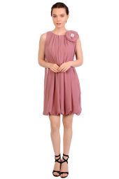 Rochie de seara roz cu falduri 13083 M
