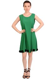 Rochie de seara verde cu flori aplicate 75583 V