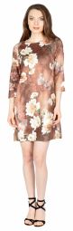 Rochie casual bej cu imprimeu floral 251520 B