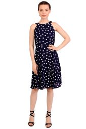 Rochie de zi bleumarin cu buline RC168