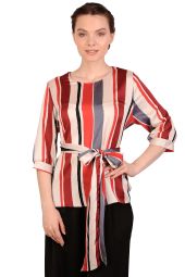 Bluza eleganta satinata cu dungi 21961 R