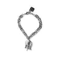 Bratara Rhodium 3D Cage charm