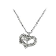 Pandantiv Dimoda Rhodium Crystal Clear 2 Hearts
