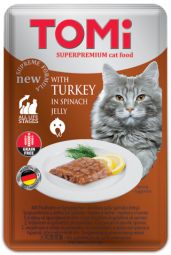 Hrana umeda pentru pisici Tomi cu curcan si spanac 100 g