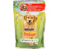 Hrana umeda pentru caini Friskies Adult cu vita si cartofi 100g