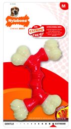 Jucarie pentru caini NY Extreme Chew Os Dublu cu Bacon M