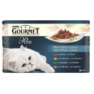 Hrana umeda pentru pisici Gourmet Perle Mini Filets in Gravy Set 4 plicuri X 85 g