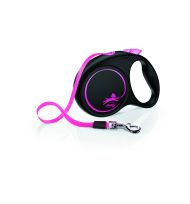 Lesa roz pentru caini Flexi Fun cu banda 5 m