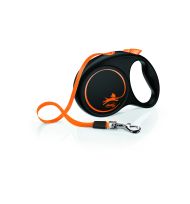 Lesa portocalie pentru caini Flexi Fun cu banda 5 m