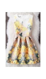 Rochie Cu Imprimeu Yellow Universe