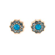 Cercei Mediterranean Blue placati cu aur 24K | 1157-1316RG2