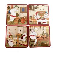 Set 4 suporturi de pahare, taranul roman