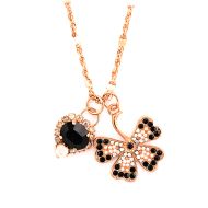 Pandantiv cu lant Aurore in Black placat cu aur 24K | 5075/2-M87280RG