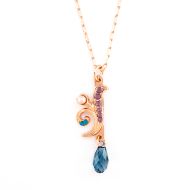 Pandantiv cu lant Serenity placat cu aur 24K | 5313/1-1312RG