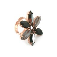 Inel Black Diamond placat cu aur 24K | 7016-747rg