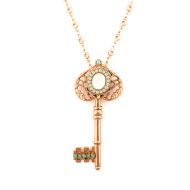 Pandantiv cu lant Summer Palace placat cu aur 24K | 5005/2-1042RG