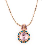 Pandantiv cu lant Serenity placat cu aur 24K | 5070-1312RG