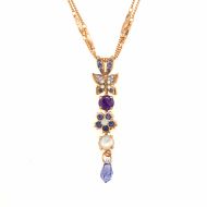 Pandantiv cu lant Purple Rain placat cu aur 24K | 5414/2-M1062RG