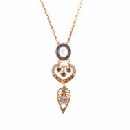 Pandantiv cu lant Purple Rain placat cu aur 24K | 5423/3-M1062RG