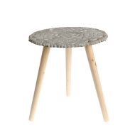 Masa ornamentala din lemn gri, model floral