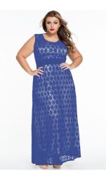 Rochie Din Dantela Blue Flowers XXL