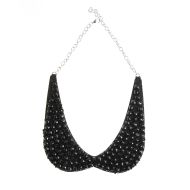 Colier statement cu margele negre