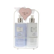 Set cosmetice lavanda in suport alb