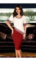 Rochie Izabelle alb bordo