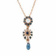 Pandantiv cu lant Mood Indigo placat cu aur 24K | 5514/4-1069RG