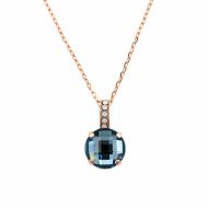 Pandantiv cu lant Mood Indigo placat cu aur 24K | 5056-1069RG