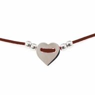 Choker Argint 925, Filo - Heart, Marrone Scuro