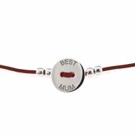 Choker Argint 925, Filo - Best Mum, Marrone Scuro