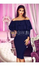 Rochie De Seara Navy Shoulders