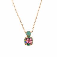 Pandantiv cu lant Pina Colada placat cu aur 24K | 5062/1-0022RG