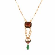 Pandantiv cu lant Poppy placat cu aur 24K | 5040/1-1325RG