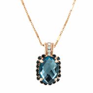 Pandantiv cu lant Mood Indigo placat cu aur 24K - 5522/5-1069RG