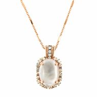 Pandantiv cu lant Seashell placat cu aur 24K | 5522/5-M1201RG