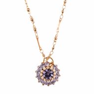 Pandantiv cu lant Violet placat cu aur 24K - 5163-371371RG