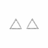 Cercei Argint 925 Zirconia Outline Triangles