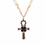 Pandantiv cu lant Black Velvet placat cu aur 24K | 5164/1-1073RG