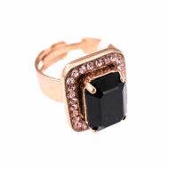Inel Black Velvet placat cu aur 24K | 7107-1073RG