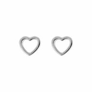 Cercei Argint 925 Simple Outline Hearts