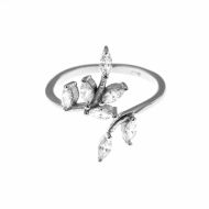 Inel Argint 925 Glittering CZ Leaf