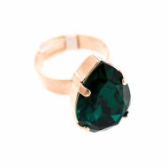 Inel Emerald placat cu aur 24K | 7098/5-205RG