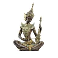 Statueta Buddha, cu instrument