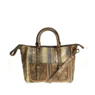 Geanta satchel, cu fermoar