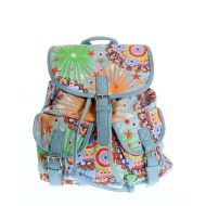 Rucsac bleu, imprimeu vesel