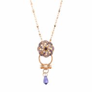 Pandantiv cu lant Purple Rain placat cu aur 24K | 5083-1062RG