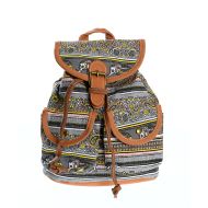 Rucsac mini gri, cu elefanti