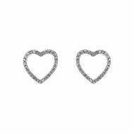Cercei Argint 925 Zirconia Outline Hearts